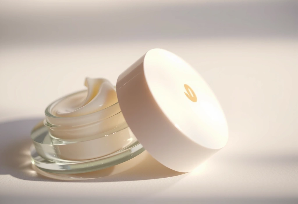 Luxurious cream product in elegant packaging, soft light